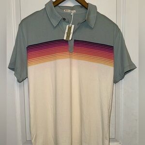 Marine Layer Cotton/Tencel Blend Engineered Stripe Polo - NWT